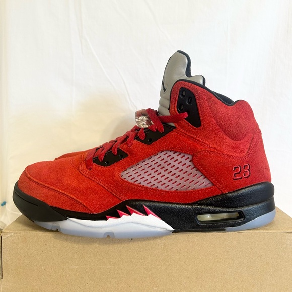 Jordan 5 Raging Bull Red size 12 DD0587-600 2021 PRE-OWNED VNDS - Picture 2 of 9